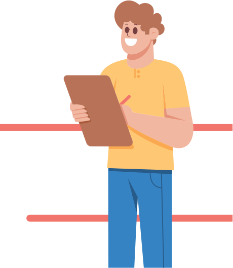 Teacher holding a clipboard